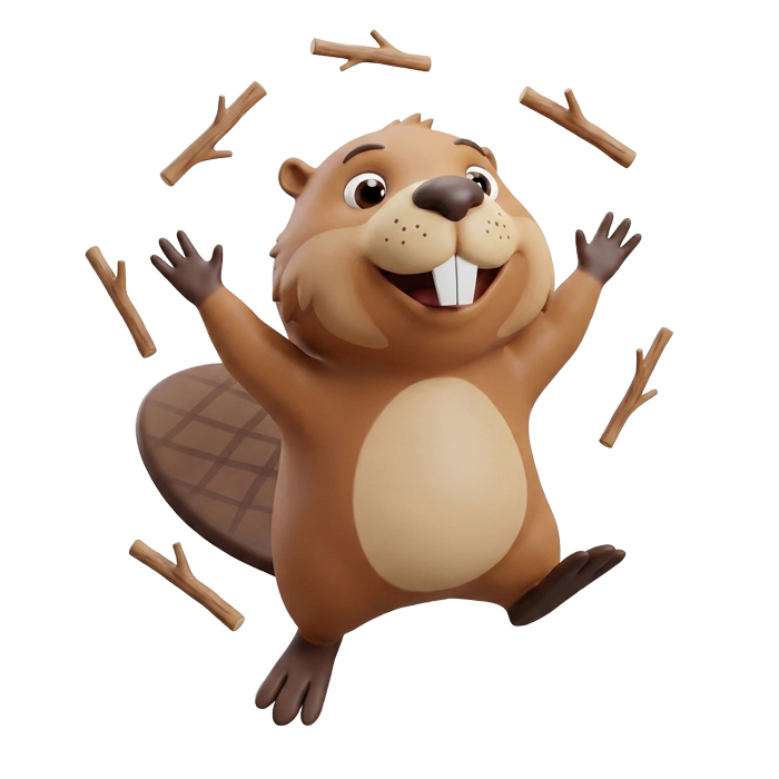 The CreditBeaver mascot celebrating